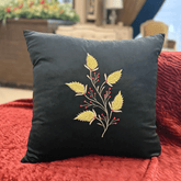 Velvet Bloom Embroidered Cushion