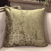 Vintage Olive Velvet Cushion