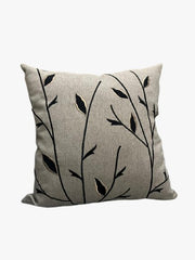 Crimson Leaf Jute Cushion