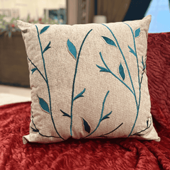 Crimson Leaf Jute Cushion