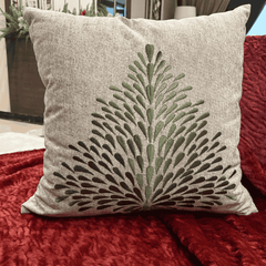 Bloom Embroidered Jute Cushion