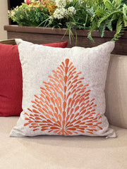 Bloom Embroidered Jute Cushion