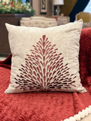 Bloom Embroidered Jute Cushion