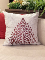 Bloom Embroidered Jute Cushion