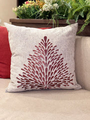 Bloom Embroidered Jute Cushion