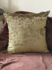 Vintage Olive Velvet Cushion