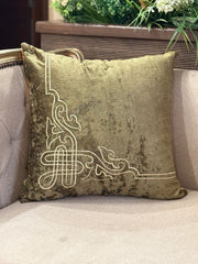 Vintage Olive Velvet Cushion