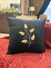 Velvet Bloom Embroidered Cushion