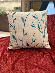 Crimson Leaf Jute Cushion