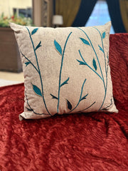 Crimson Leaf Jute Cushion