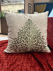 Bloom Embroidered Jute Cushion