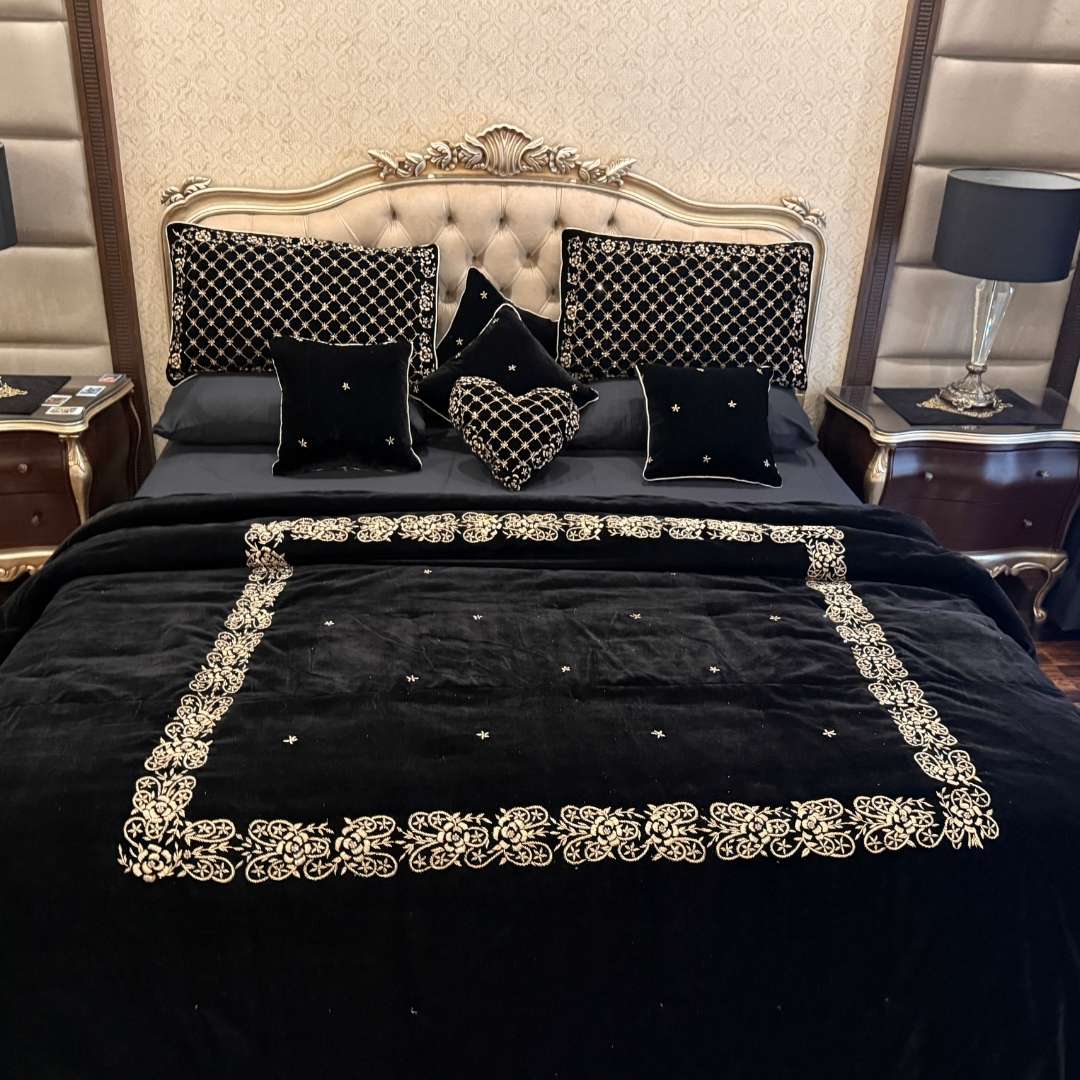 Midnight Royale Embroidered Bedding Set